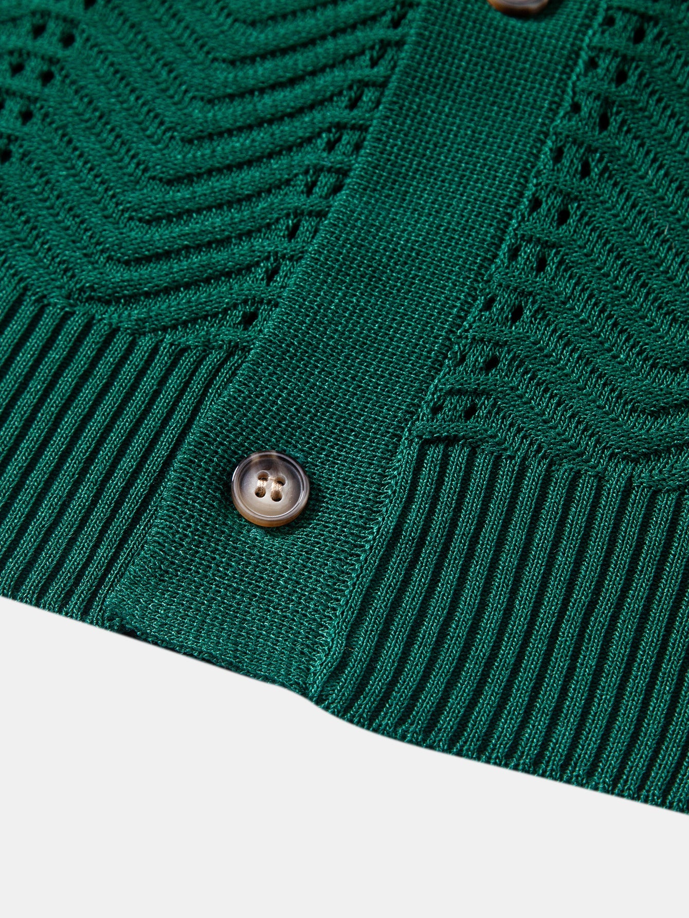 Textured Jacquard Button Up Knit Shirt