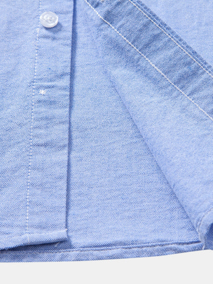 Cowboy Embroidery Cotton Oxford Button Up Shirt