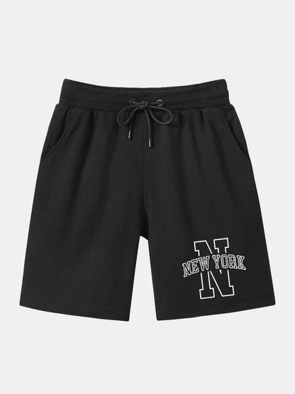 New York Print Mid Length Shorts