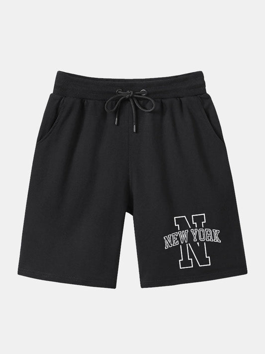 New York Print Mid Length Shorts
