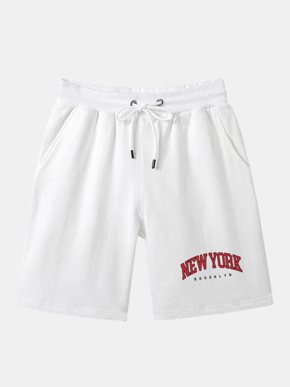 New York Print Mid Length Shorts