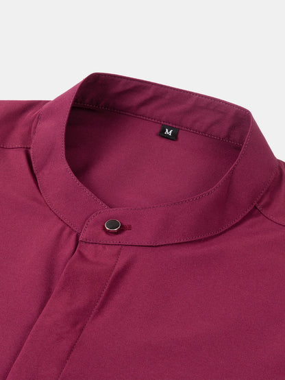 3 Pieces Non-Iron Hidden Placket Stand Collar Dress Shirt