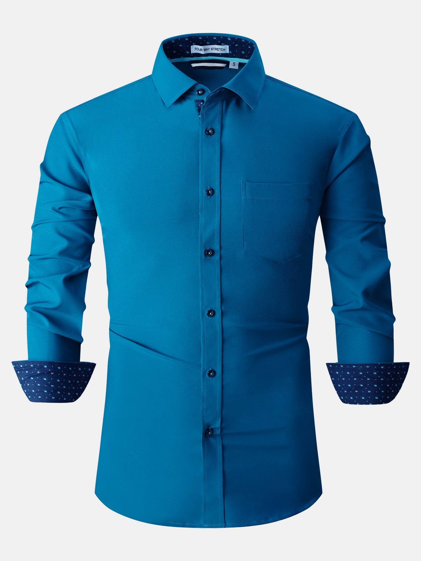 Long Sleeve Contrast Dress Shirt