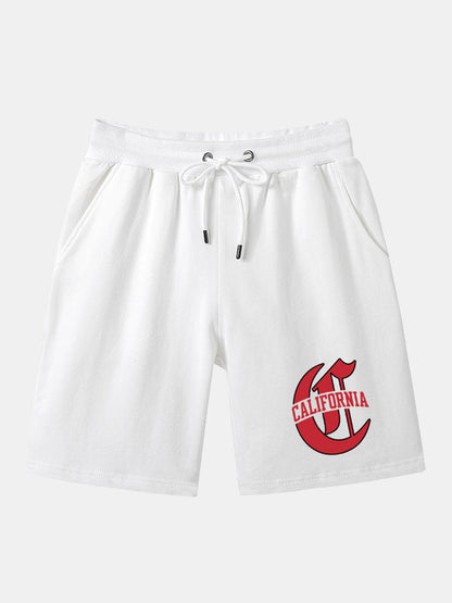 California Print Mid Length Shorts
