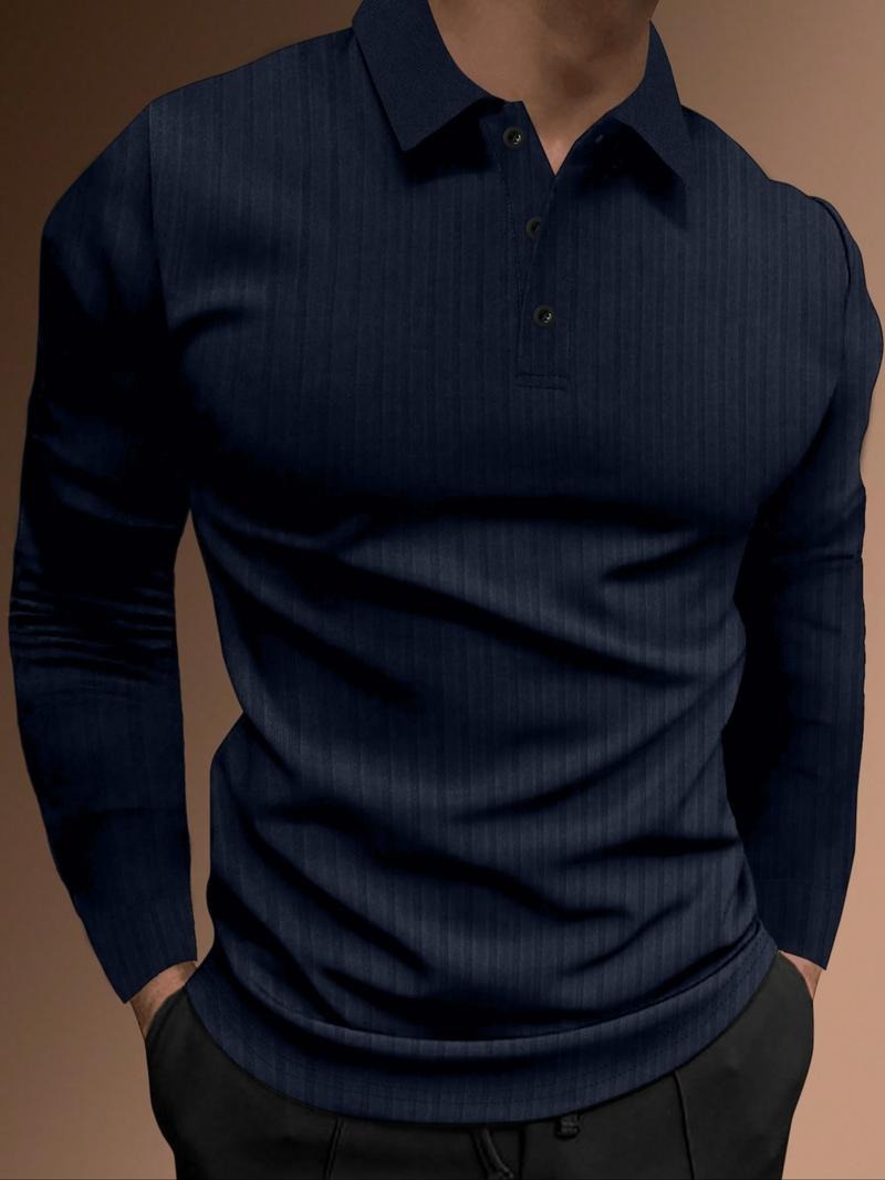 Chic Tailored Long-Sleeve Polo