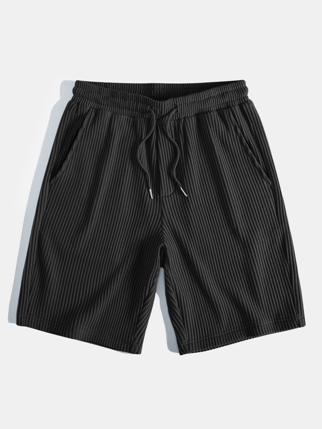 3 Pieces Drawstring Knitted Waffle Shorts