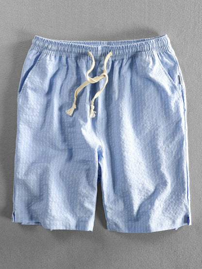 Cotton Drawstring Striped Shorts