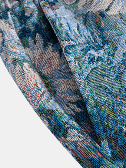 Painted Floral Jacquard Shorts