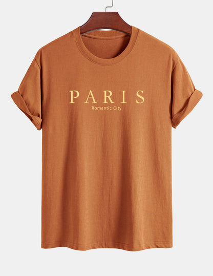 Regular Fit Paris Slogan Cotton T-Shirt