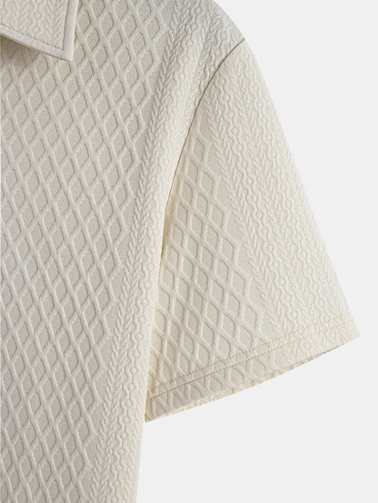 Rhombus Geometric Jacquard Polo