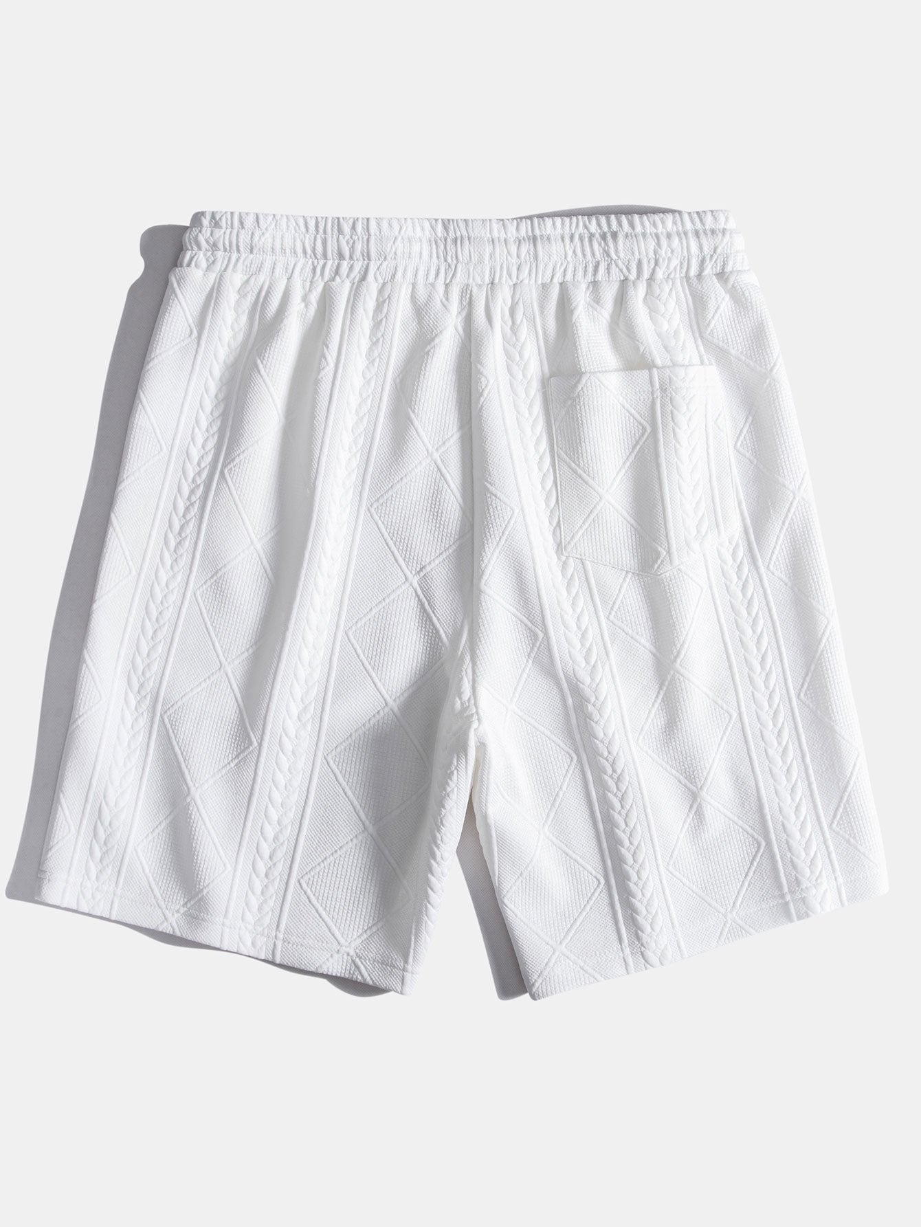 3 Pieces Geometric Jacquard Drawstring Shorts