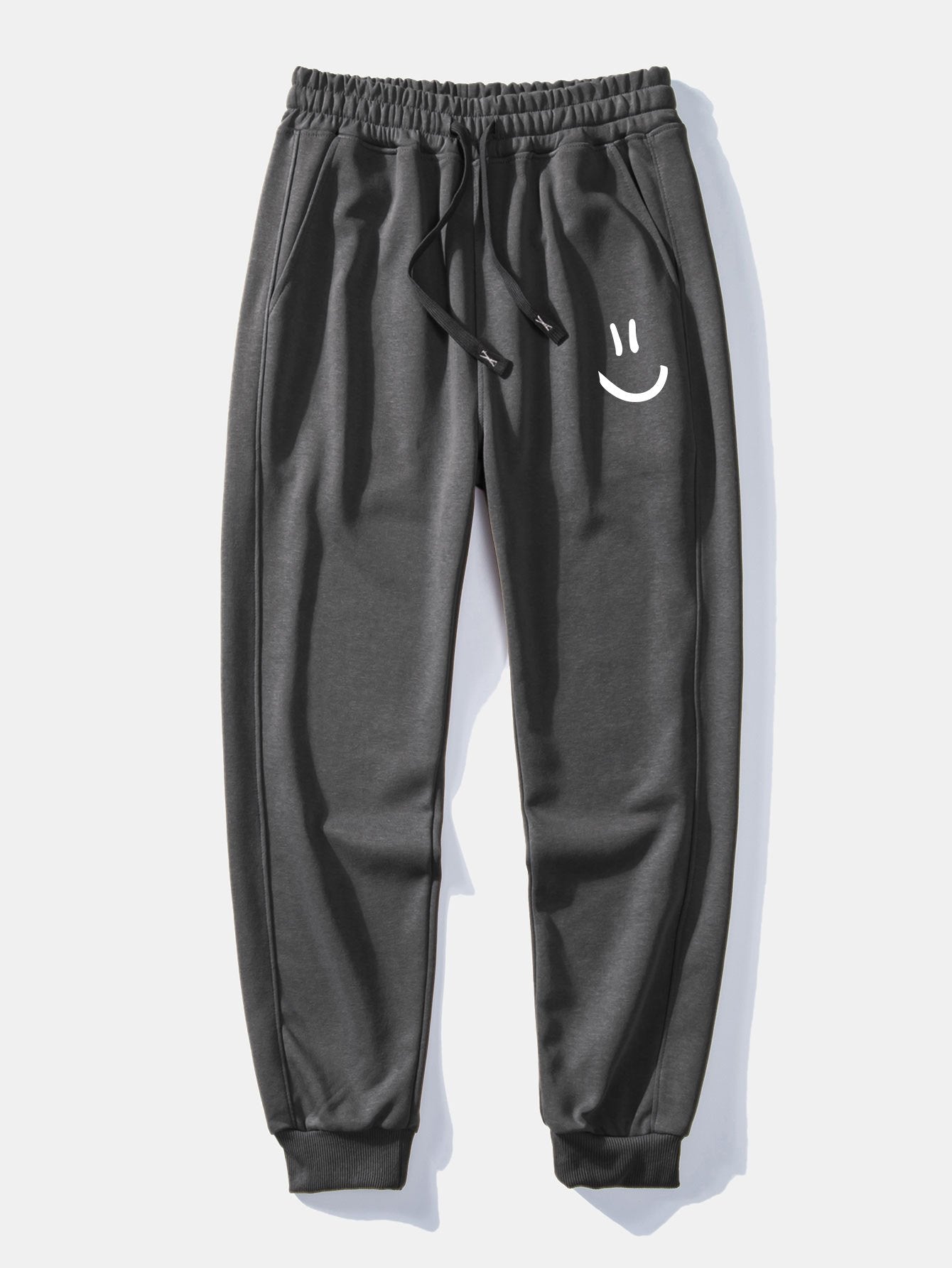 Smiley Face Print Jogging Pants