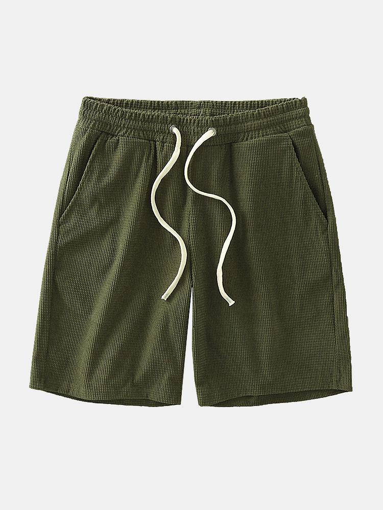 Drawstring Crosscut Corduroy Shorts