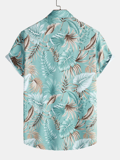 Tropical Print Button Up Shirt