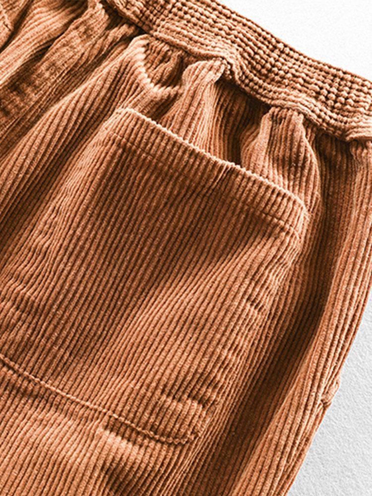 Cotton Corduroy Cropped Pants