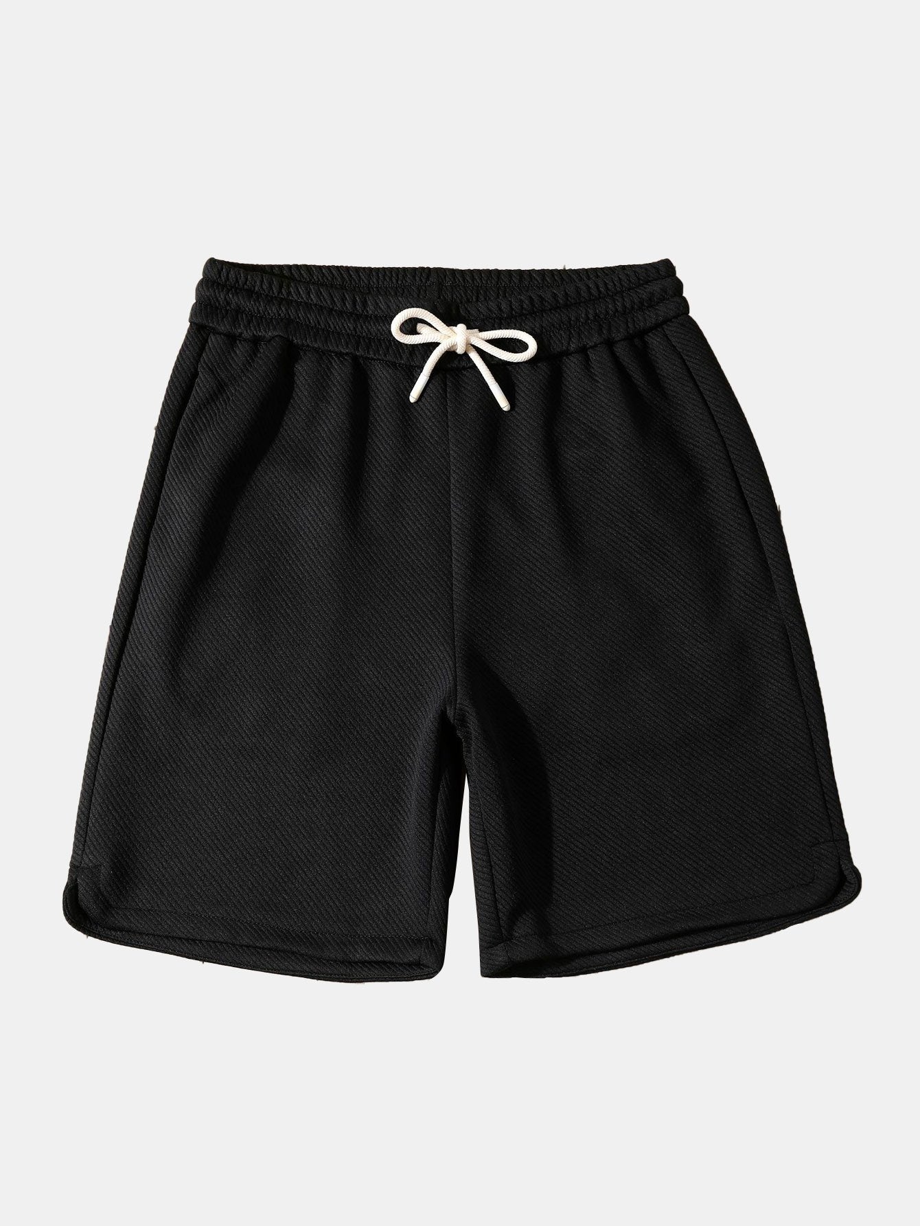 Loose Fit Drawstring Twill Jacquard Shorts