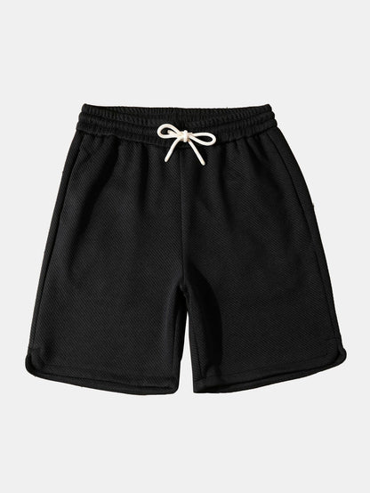 Loose Fit Drawstring Twill Jacquard Shorts