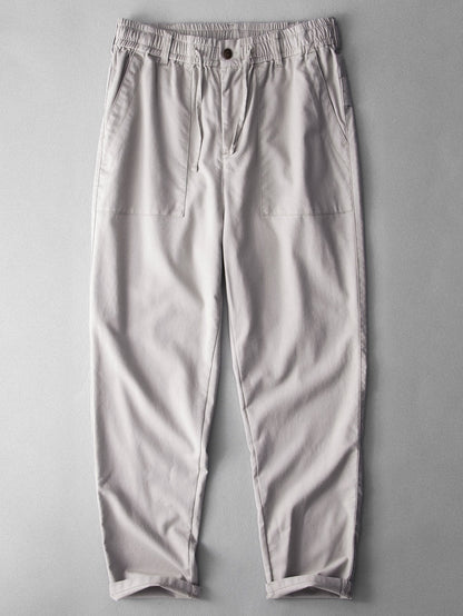 Straight Leg Linen Cotton Blend Pants