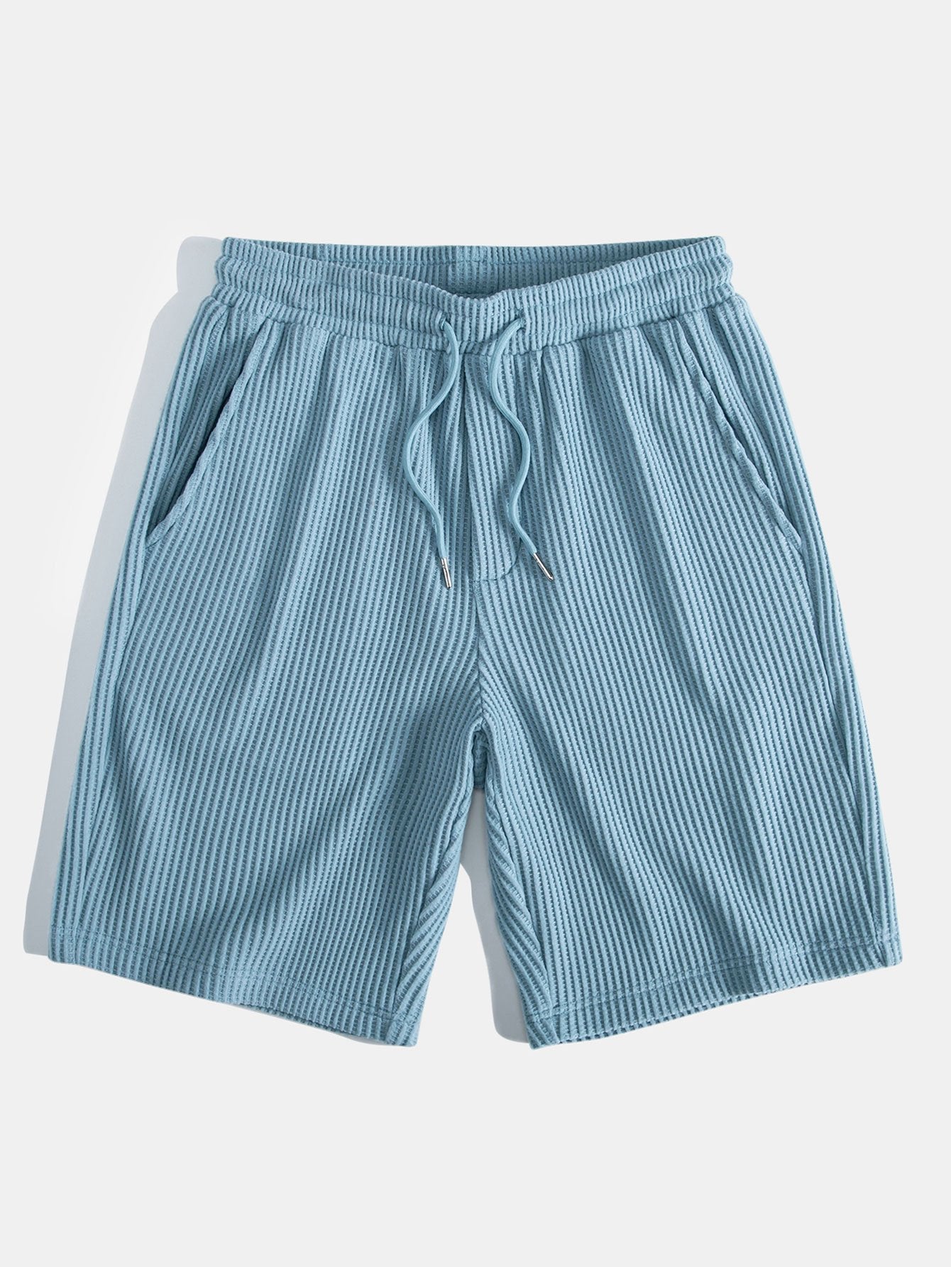 3 Pieces Drawstring Knitted Waffle Shorts