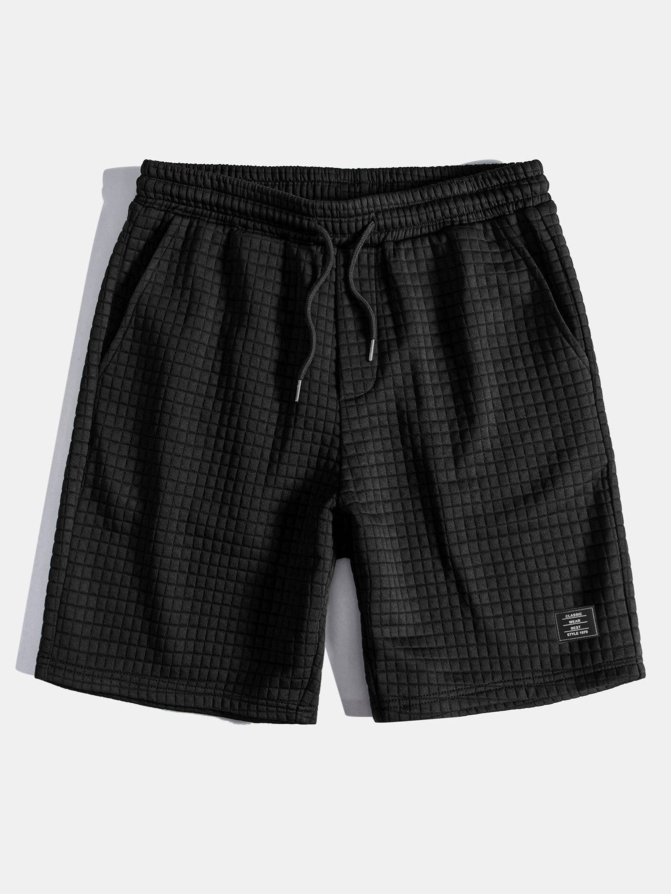 3 Pieces Waffle Drawstring Shorts