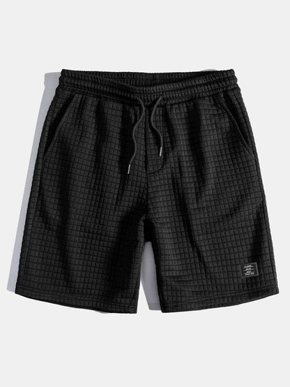 3 Pieces Waffle Drawstring Shorts