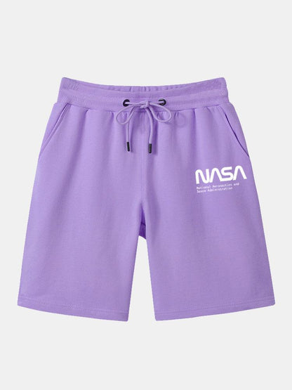 NASA Letter Print Shorts