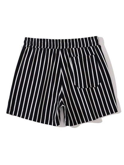 Cotton 3" Striped Jersey Drawstring Shorts