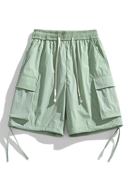 Drawstring Hem Cargo Shorts