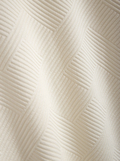 Stripe Jacquard Zip Up Polo