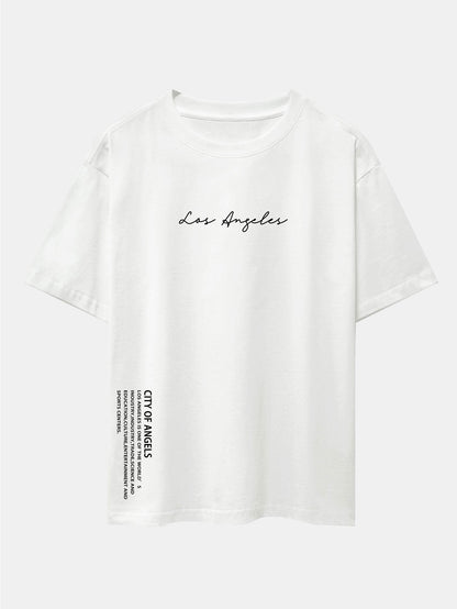 Los Angeles Print Drop Shoulder Oversize T-Shirt