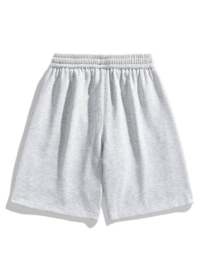 Basic Textured Drawstring Shorts