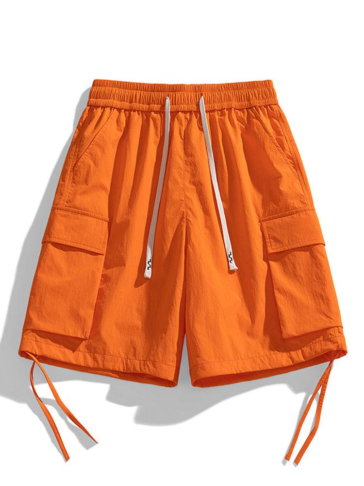 Drawstring Hem Cargo Shorts