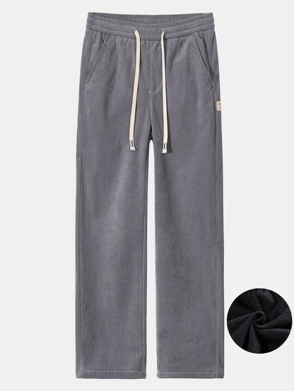 Polar Fleece Lined Straight Leg Corduroy Pants