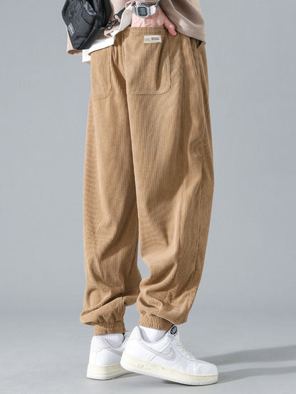 Drawstring Corduroy Jogging Pants