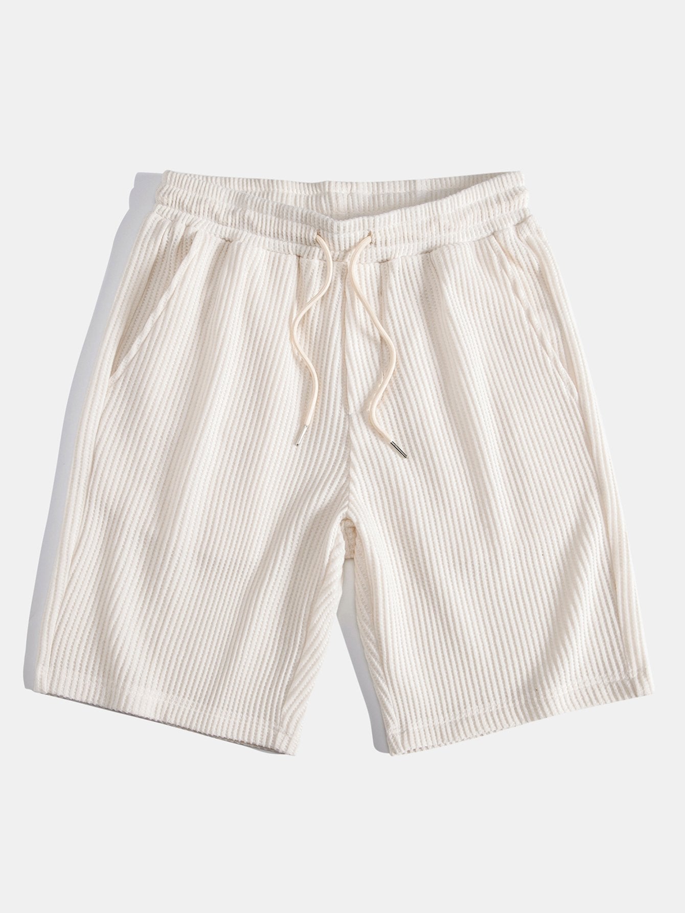 3 Pieces Drawstring Knitted Waffle Shorts