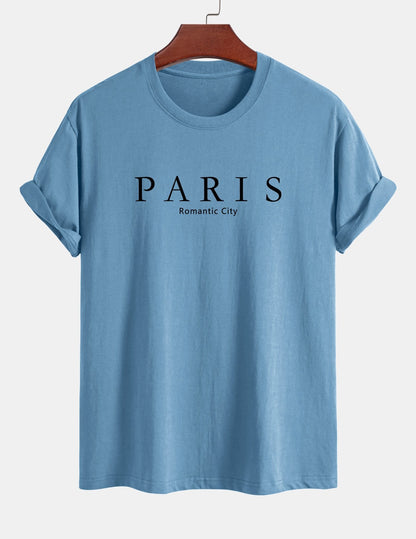 Regular Fit Paris Slogan Cotton T-Shirt