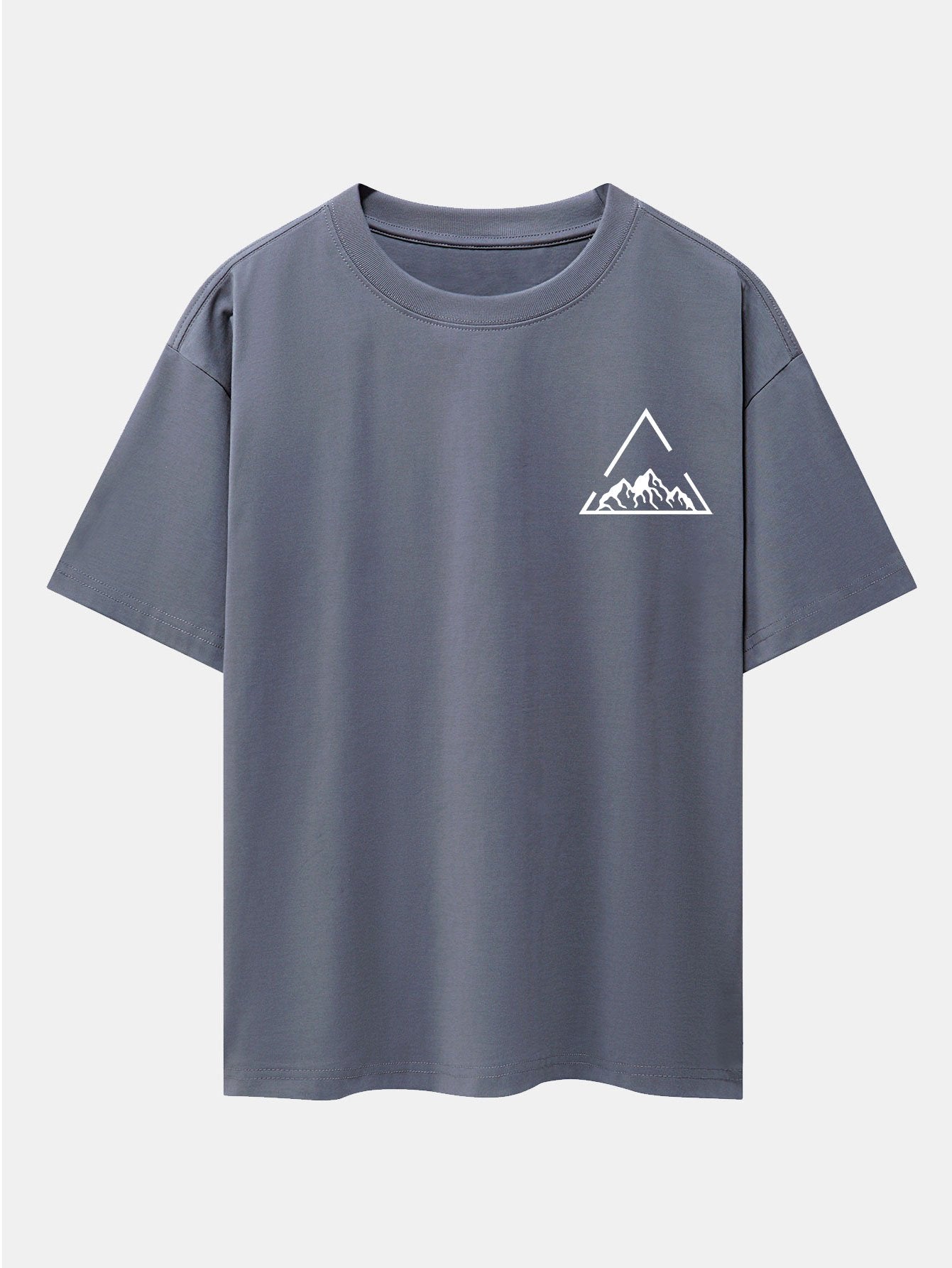 Triangle Mountain Print Drop Shoulder Oversize T-Shirt