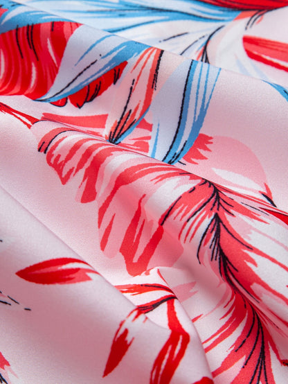 Tropical Print Button Up Shirt