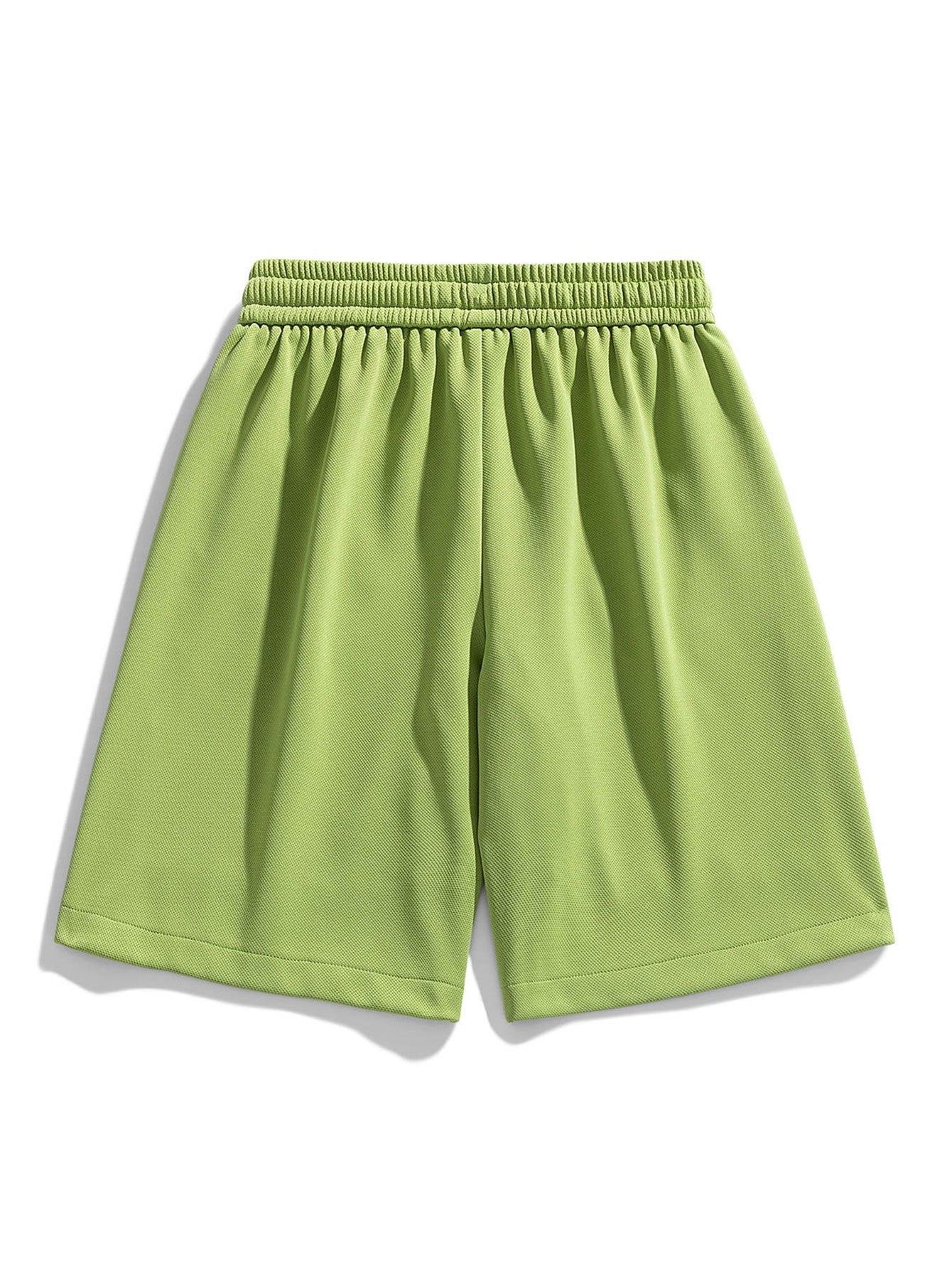 Basic Textured Drawstring Shorts