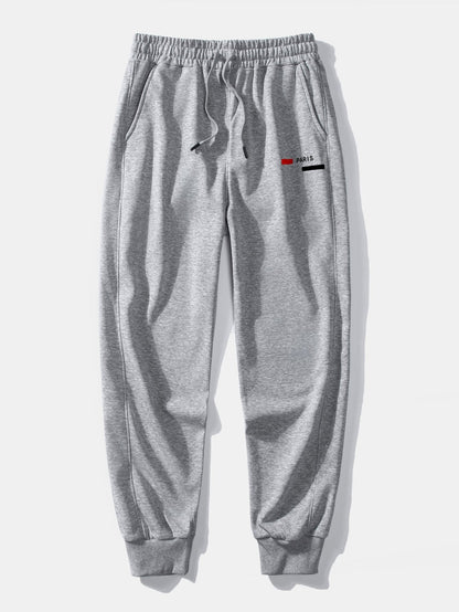 Paris Stripe Print Jogging Pants