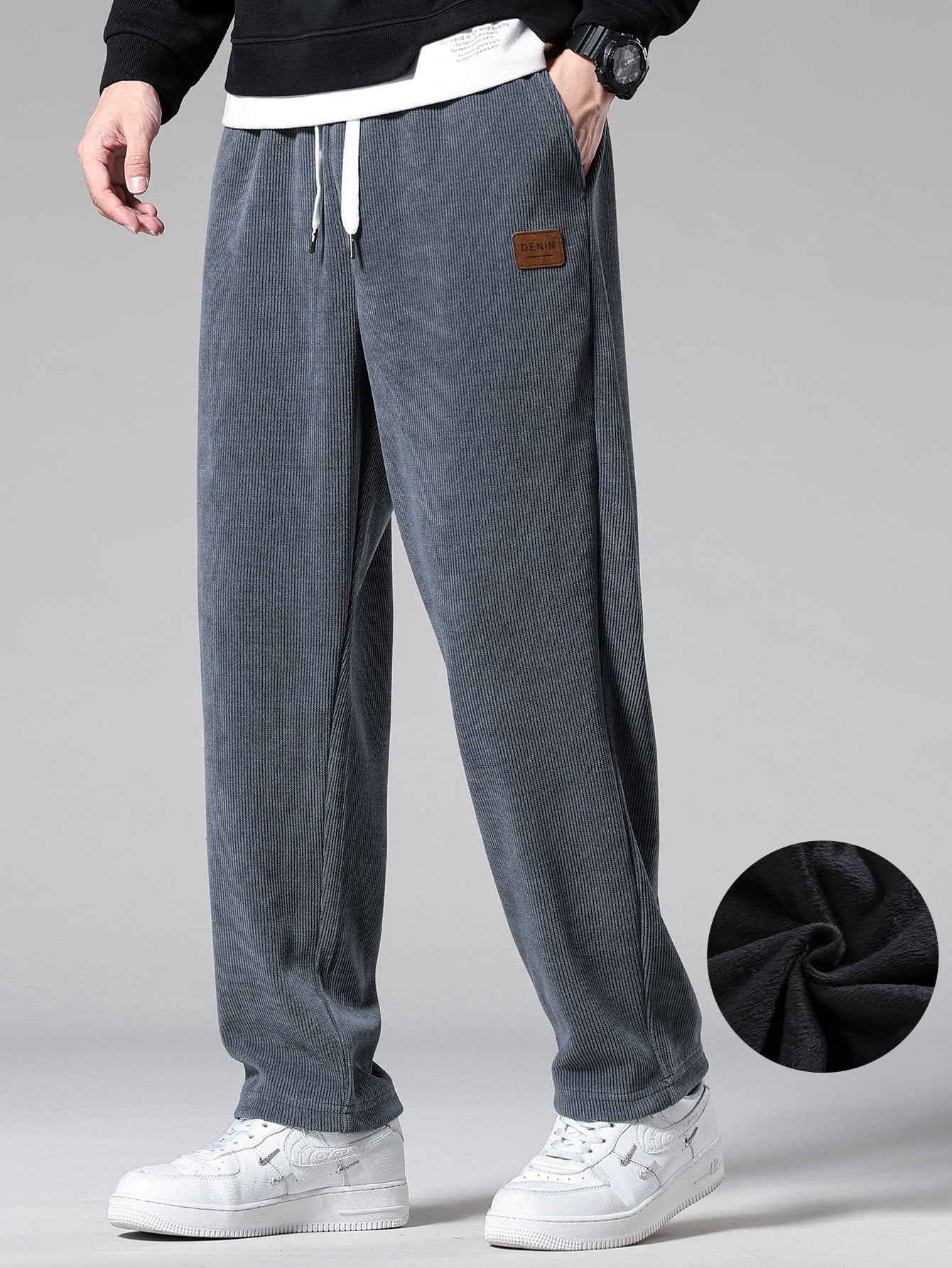 Polar Fleece Lined Straight Leg Corduroy Pants