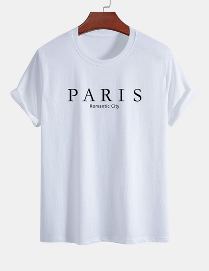 Regular Fit Paris Slogan Cotton T-Shirt