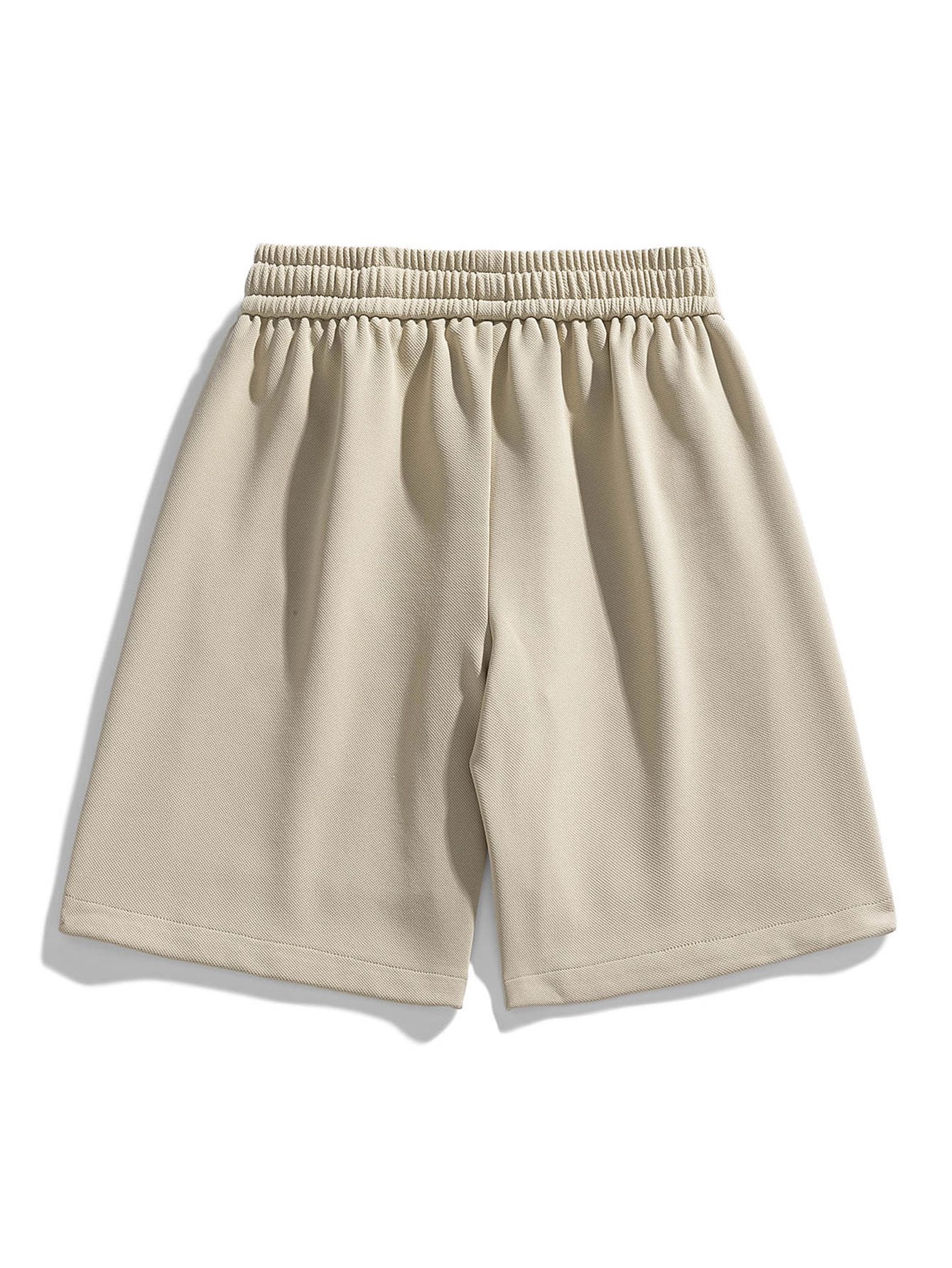 Basic Textured Drawstring Shorts