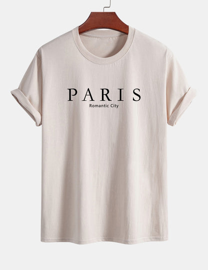 Regular Fit Paris Slogan Cotton T-Shirt