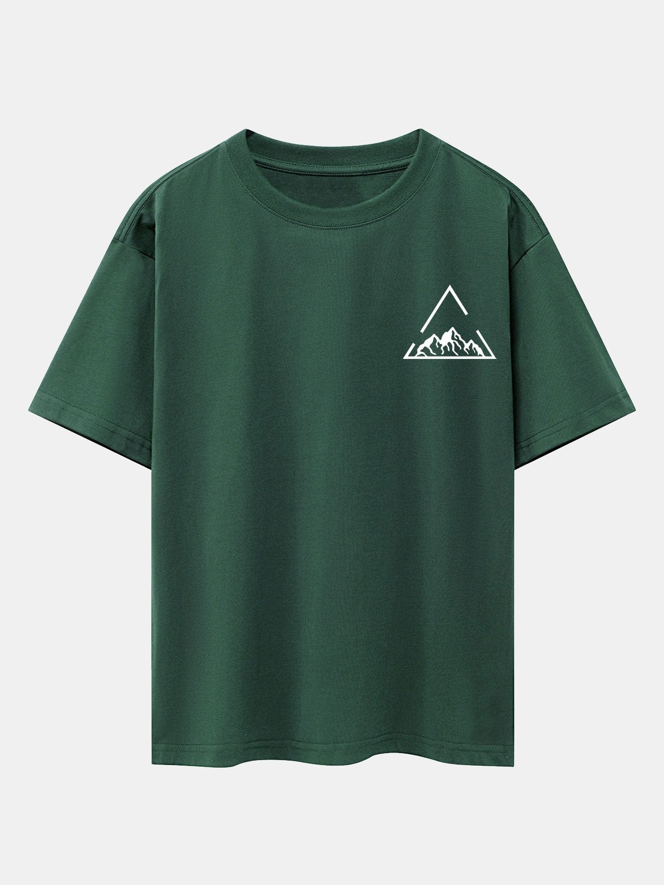 Triangle Mountain Print Drop Shoulder Oversize T-Shirt