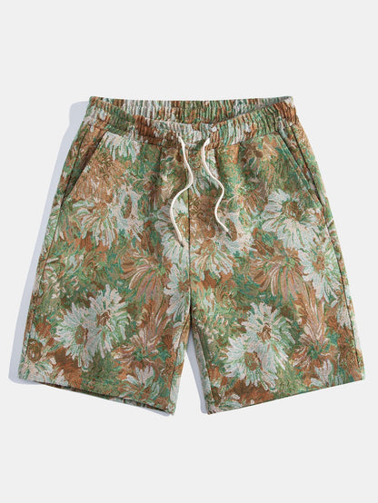 Painted Floral Jacquard Shorts