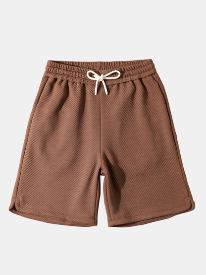 Loose Fit Drawstring Twill Jacquard Shorts
