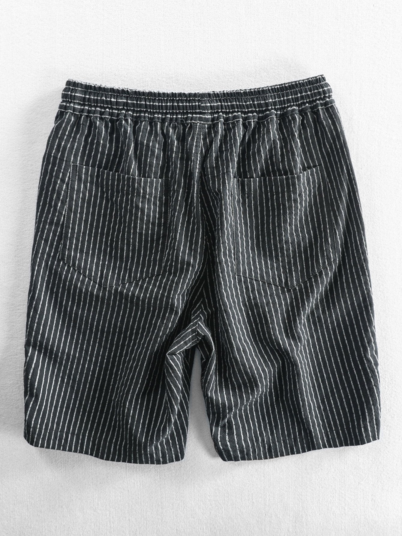 Cotton Drawstring Striped Shorts