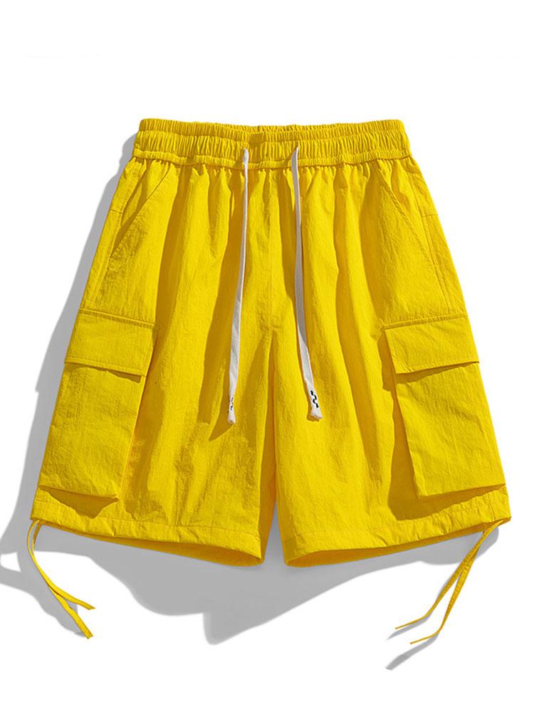 Drawstring Hem Cargo Shorts
