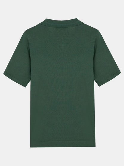 Striped Frame Short Sleeve Sweater Polo